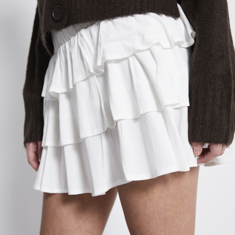Frill crepe skirt "Lana" Off white